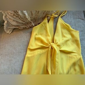 Yellow tie-front sundress, abbeline (xs)